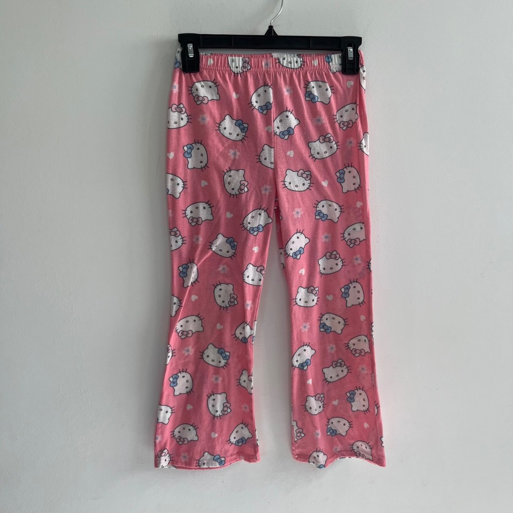 Hello Kitty Sanrio Girls Pink Pajama Pants All Over Print Size M 7/8 Lounge